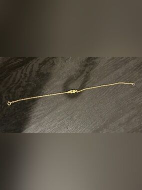 Delicate Gold Rope Love Knot Ankle Bracelet